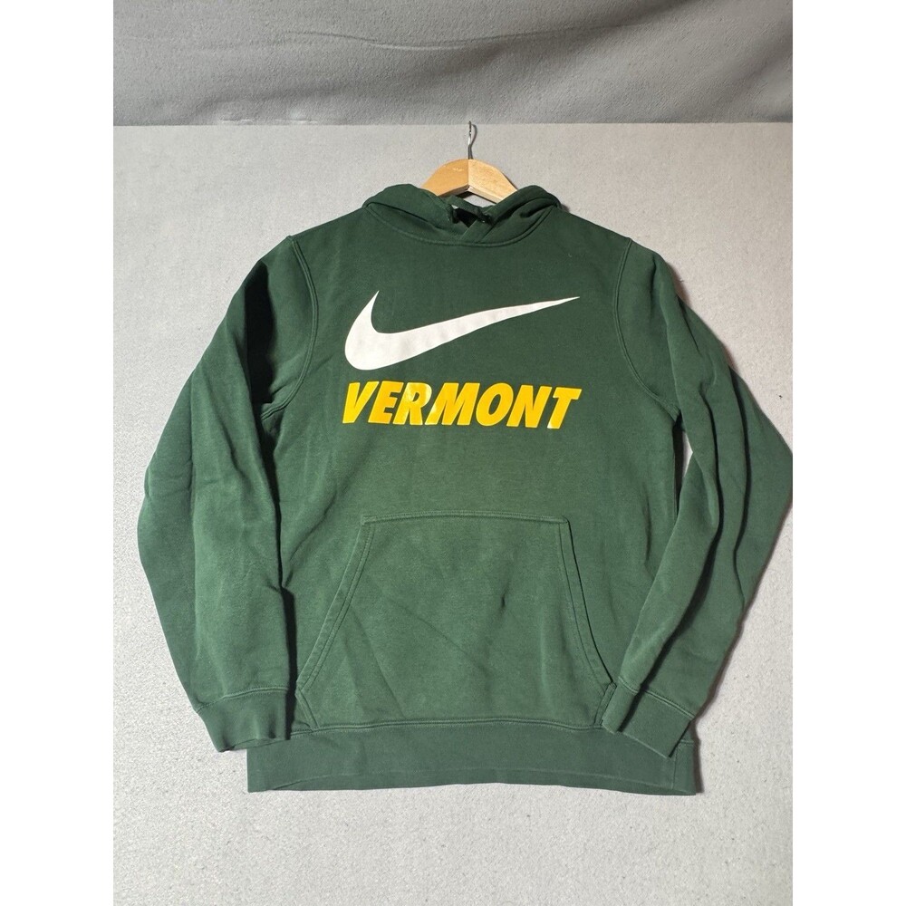 Nike Vermont Long Sleeve Hoodie Small S Green Yellow Swoosh